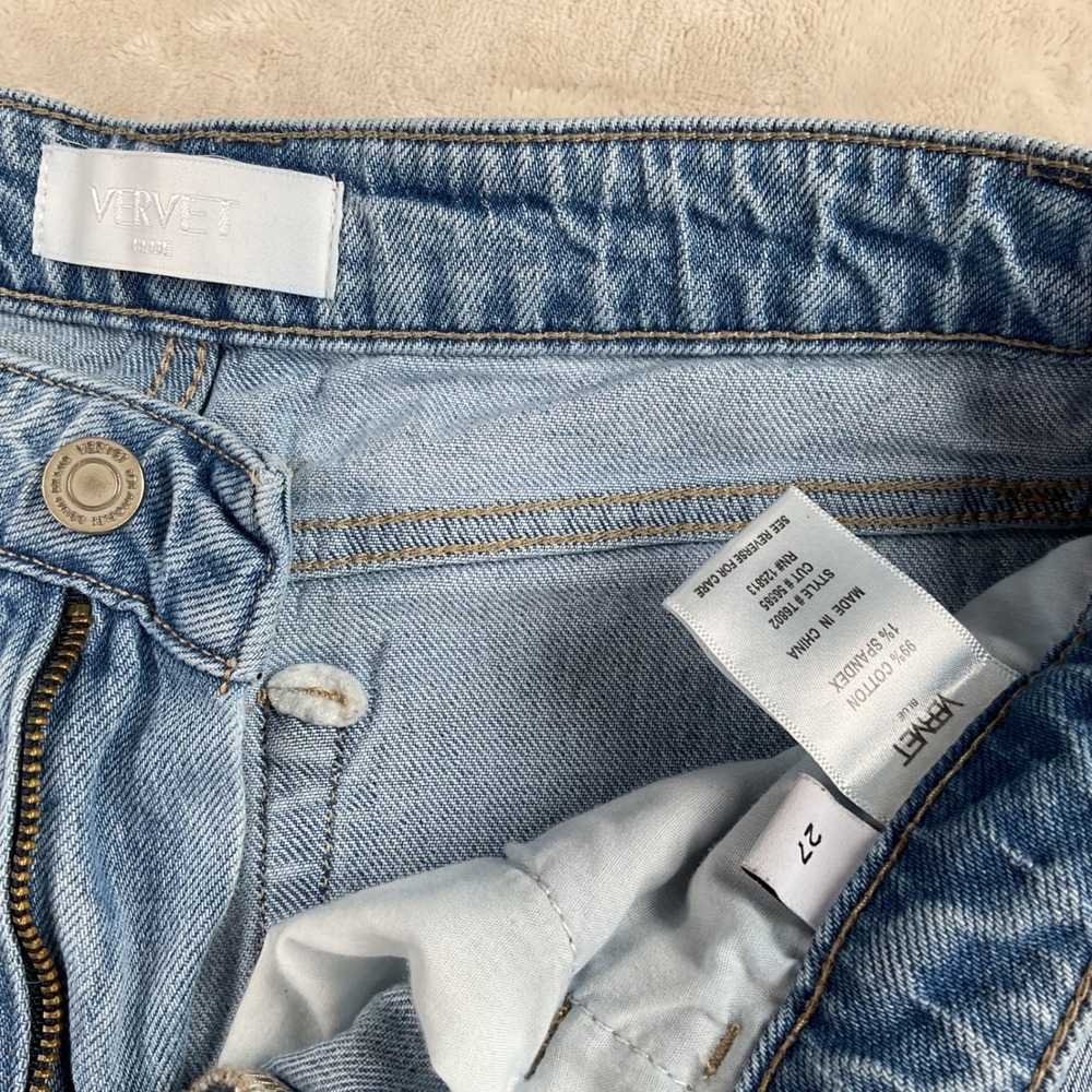 Vervet Blue Women Mid Rise Kate Barrel Jeans Light Wash Blue Size 27 - Picture 4 of 10